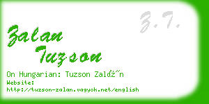 zalan tuzson business card